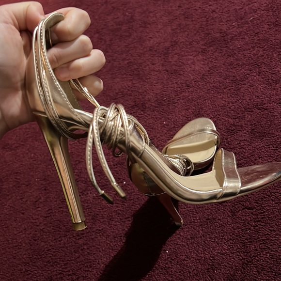 perfect rose gold tie up heels - Picture 3 of 3